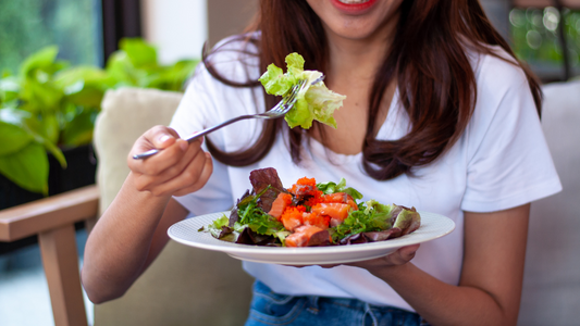 eating a salad