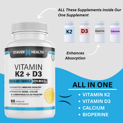 Vitamin K2 D3 w/ Calcium & Bioperine