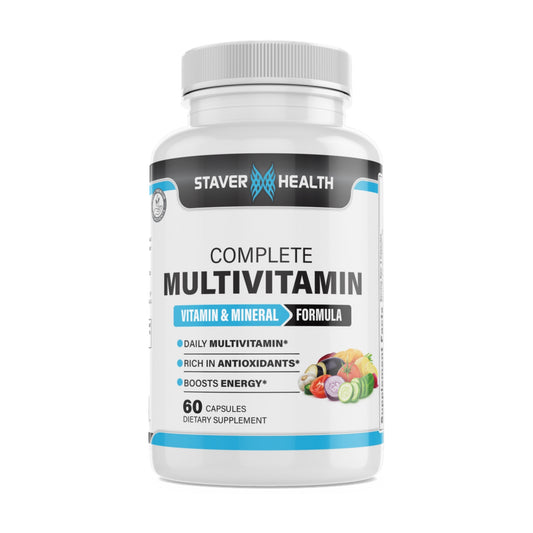 Staver Health Complete Multivitamin bottle, 60 capsules, on a white background