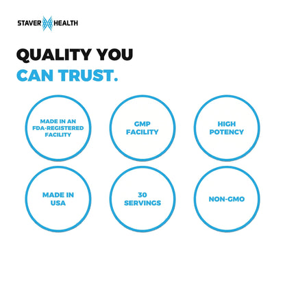 Six badges for Hair, Skin & Nail: FDA-registered facility, GMP, high potency, made in USA, 30 servings, veggie capsules